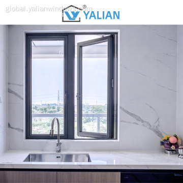 Double Casement Windows  Aluminum Alloy Casement Windows Soundproof Function Manufactory